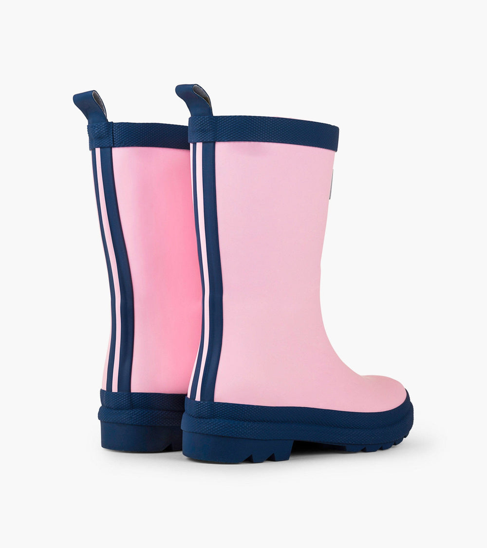 Hatley Footwear Pink and Navy Matte Rain Boots