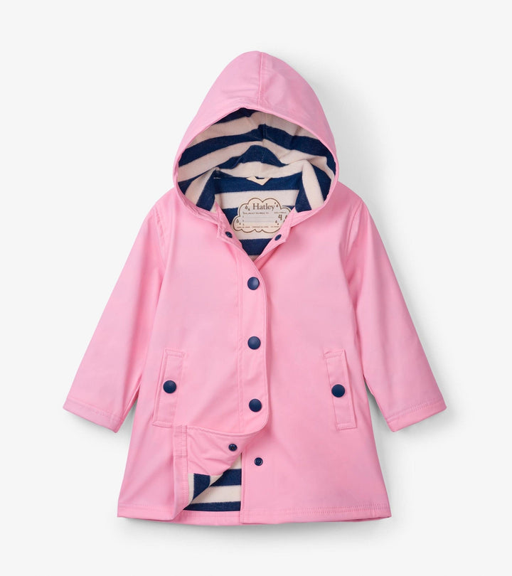 Hatley Jacket Classic Pink with Navy Stripe Lining Splash Jacket
