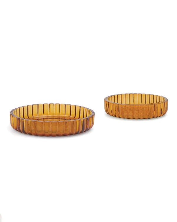 Here's How The Mookie and Lenny Nesting Rim Bowls - Amber, Set of 2