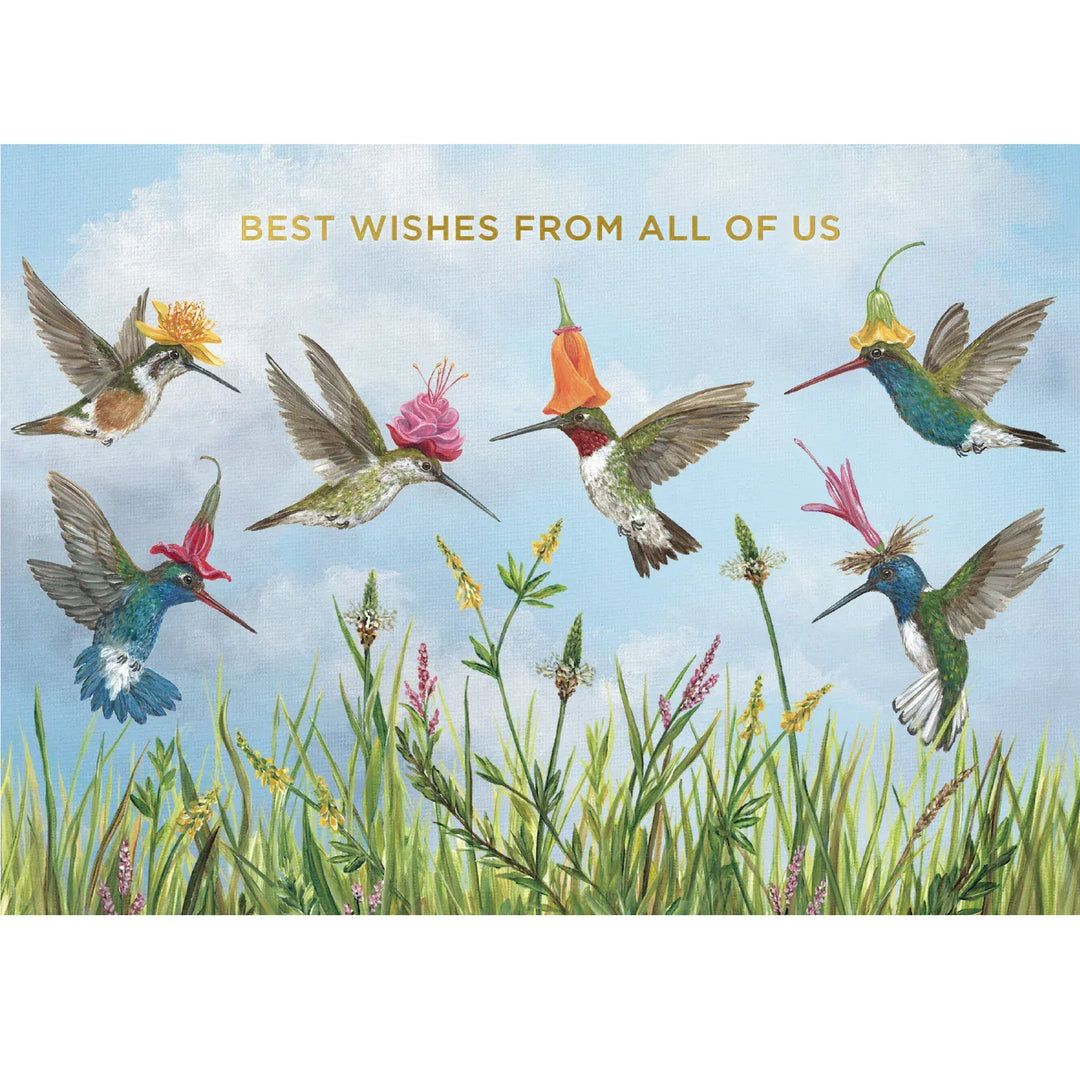 Hester & Cook Cards Best Wishes Hummingbirds Card