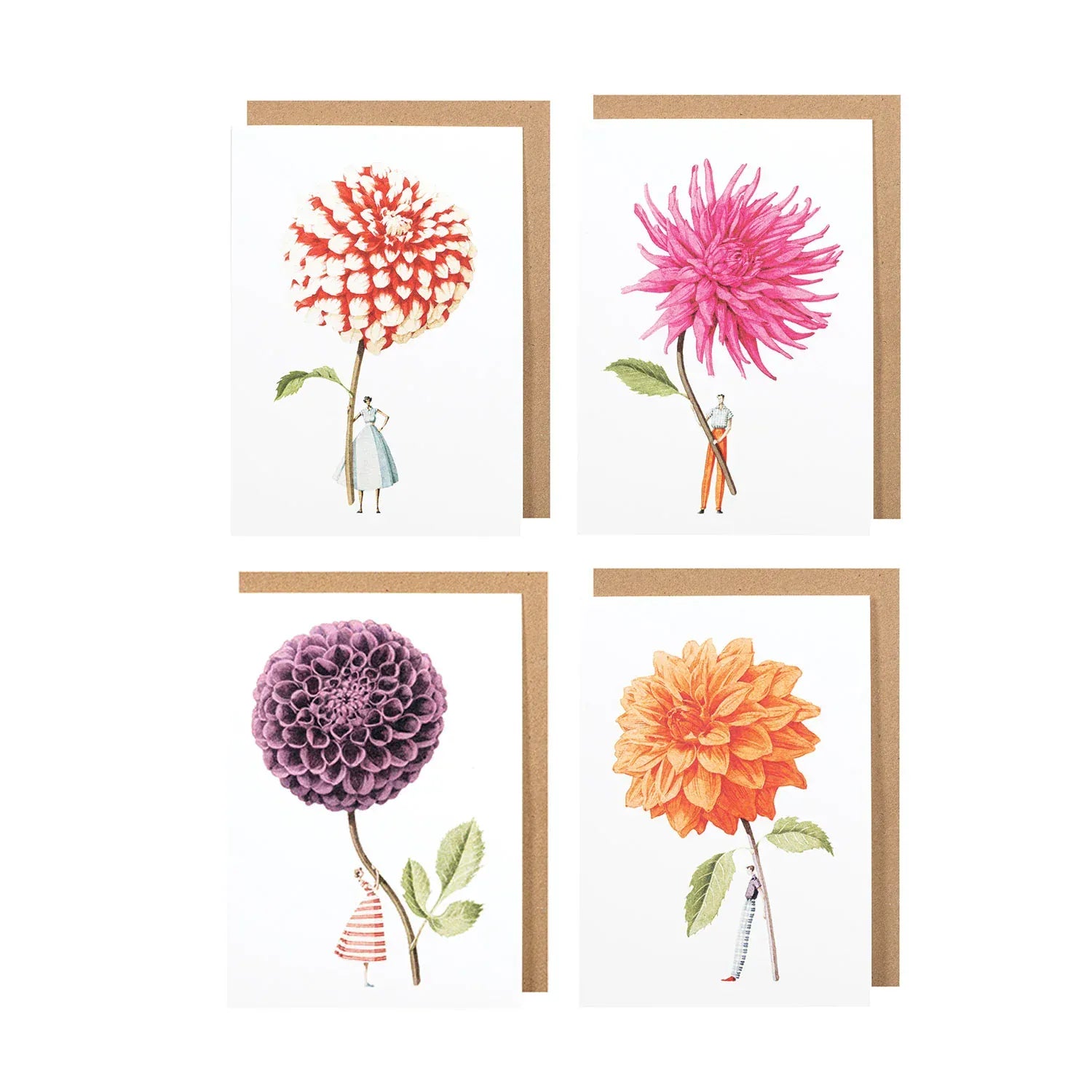 Hester & Cook Cards Dahlia Notecards, Set of 8