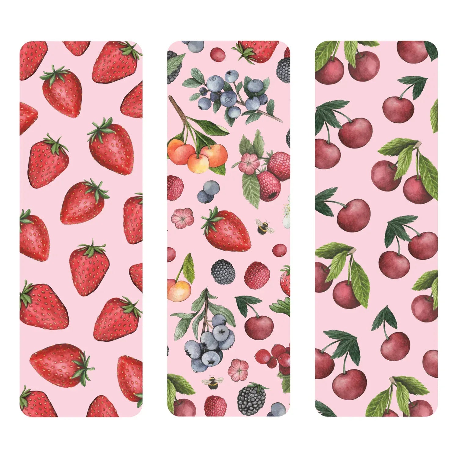 Hester & Cook Gifts Berries & Cherries Bookmarks, Set of 3