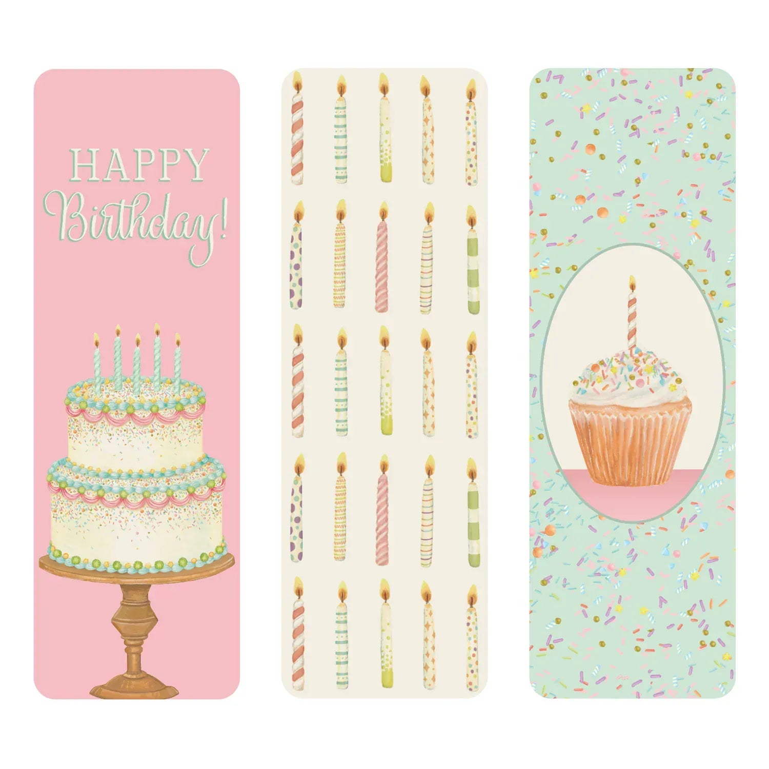 Hester & Cook Gifts Happy Birthday Bookmarks, Set of 3
