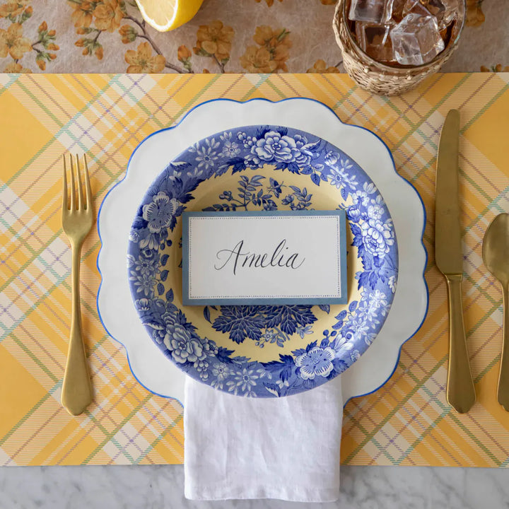Hester & Cook Party Cornflower Blue Place Card
