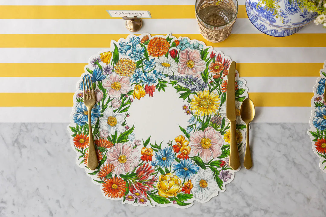 Hester & Cook Party Die-cut Wildflower Wreath Placemat