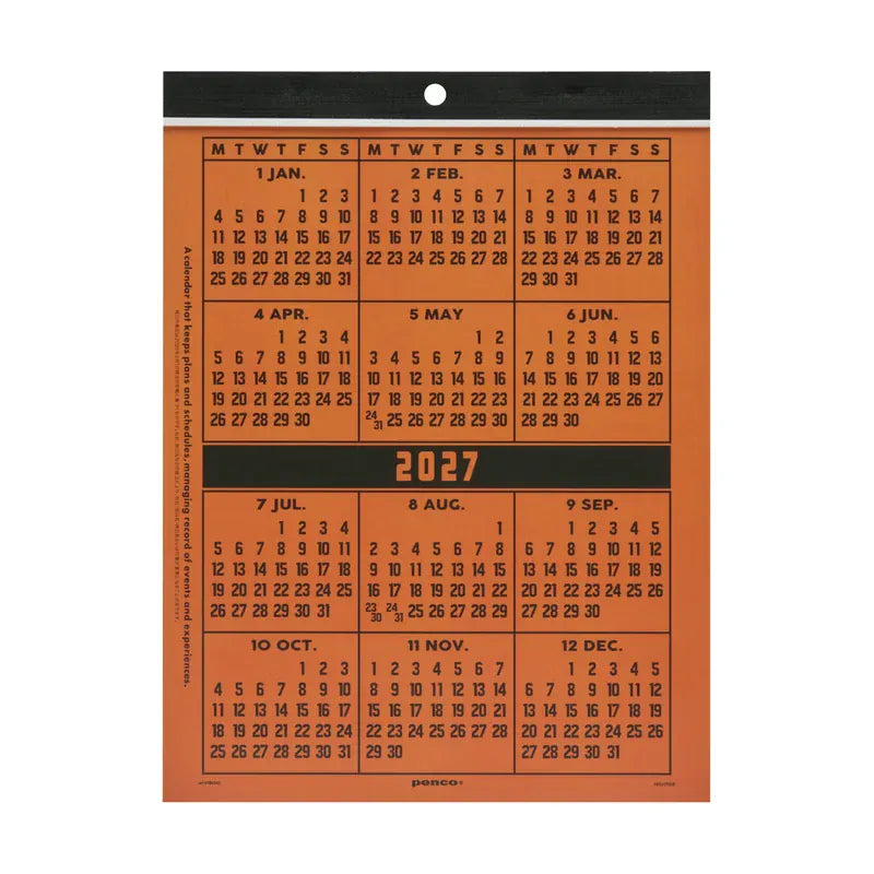 Hightide Paper 2027 Wall Calendar - A4 - Penco