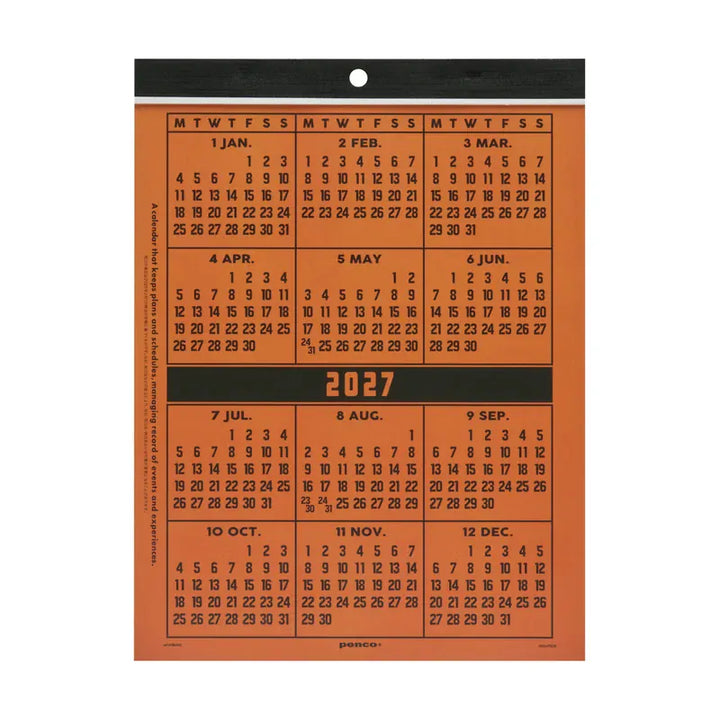 Hightide Paper 2027 Wall Calendar - A4 - Penco