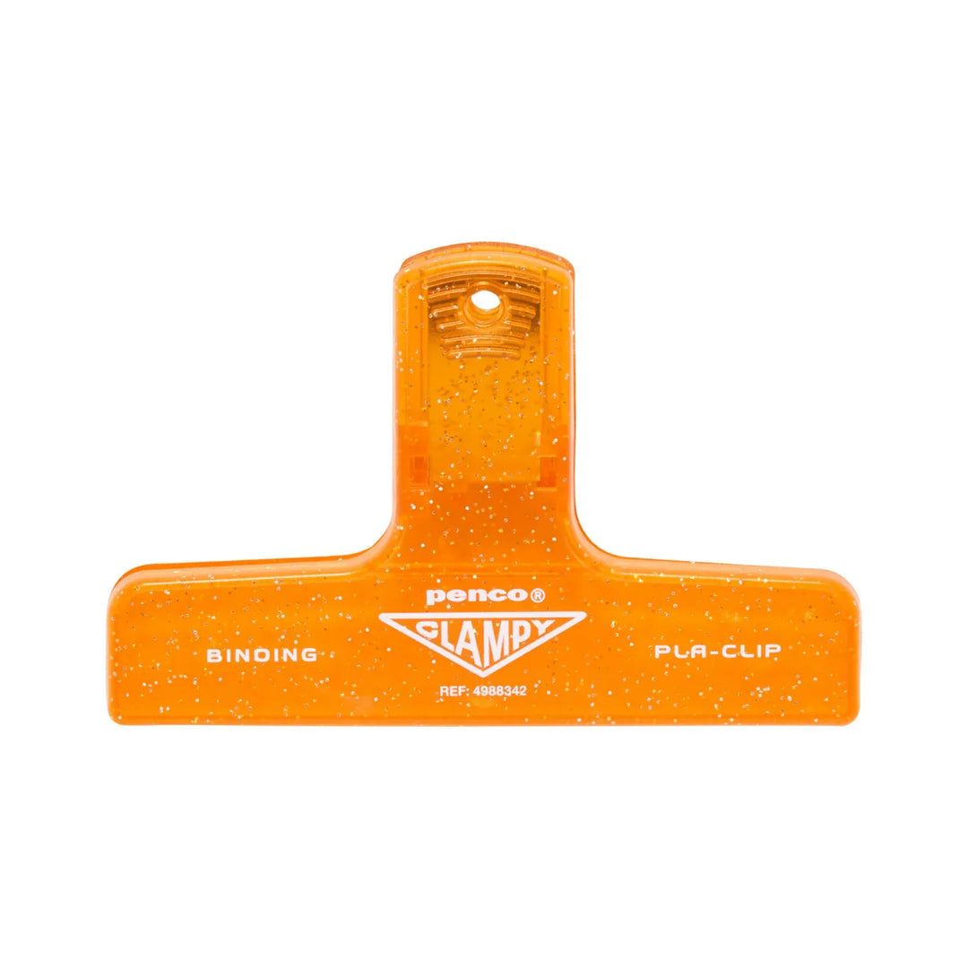 Hightide Paper Glitter Orange Penco Clampy Plastic Clip