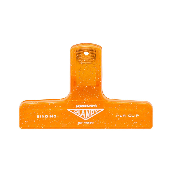 Hightide Paper Glitter Orange Penco Clampy Plastic Clip