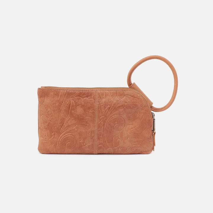 Hobo Clutch Sable Wristlet - Saddle Tooled Emboss