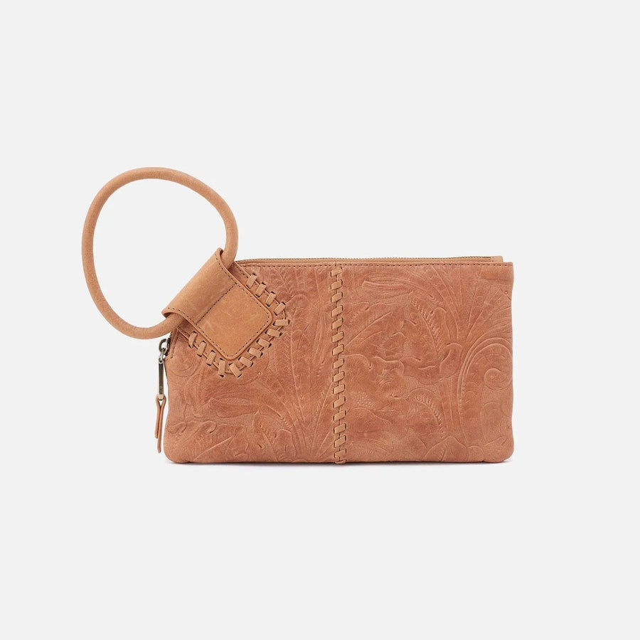 Hobo Clutch Sable Wristlet - Saddle Tooled Emboss