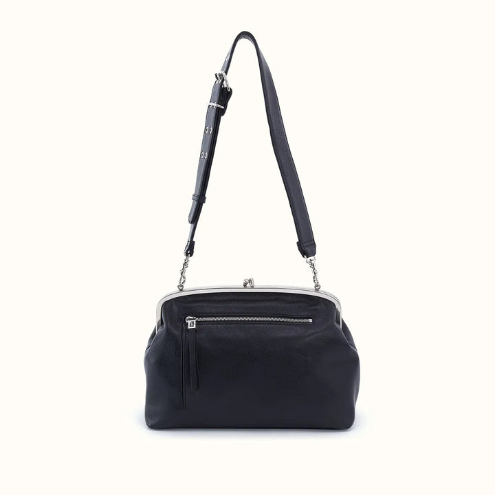 Hobo Fashion Alba Frame Large Shoulder Bag - Pebbled Leather | Black