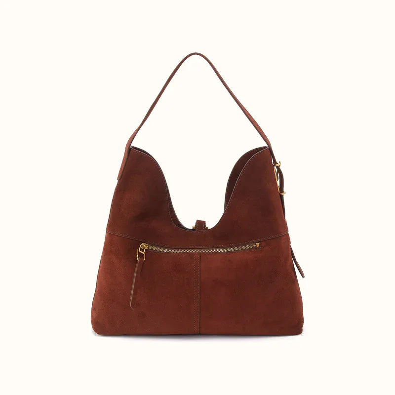 Hobo Fashion Atlas Hobo Bag - Suede Leather | Chocolate