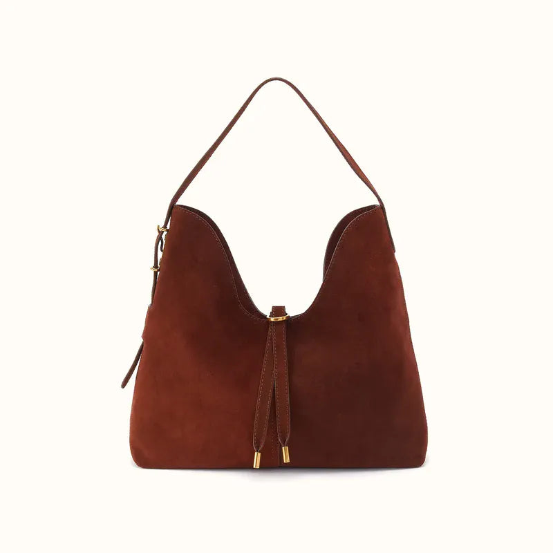 Hobo Fashion Atlas Hobo Bag - Suede Leather | Chocolate