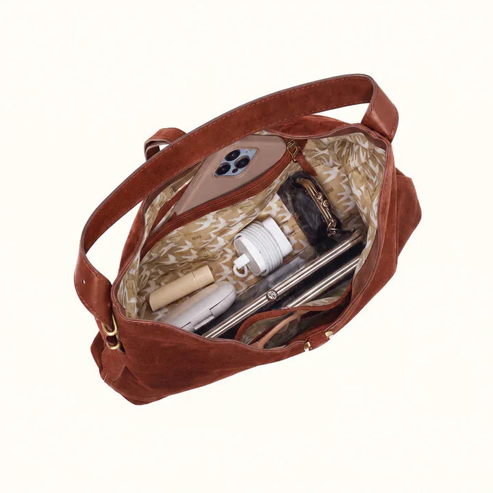 Hobo Fashion Atlas Hobo Bag - Suede Leather | Chocolate