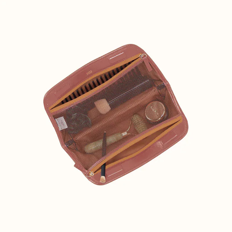 Hobo Fashion Beauty Brush Case - Polished Leather | Rosewood