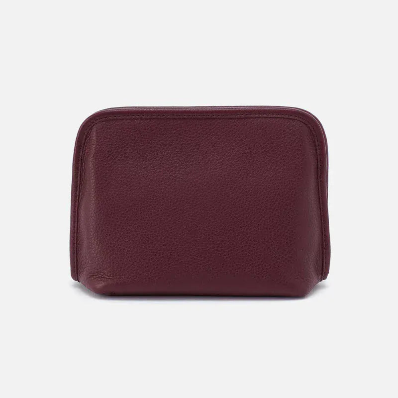 Hobo Fashion Beauty Cosmetic Pouch - Pebbled Leather | Mulberry Glaze