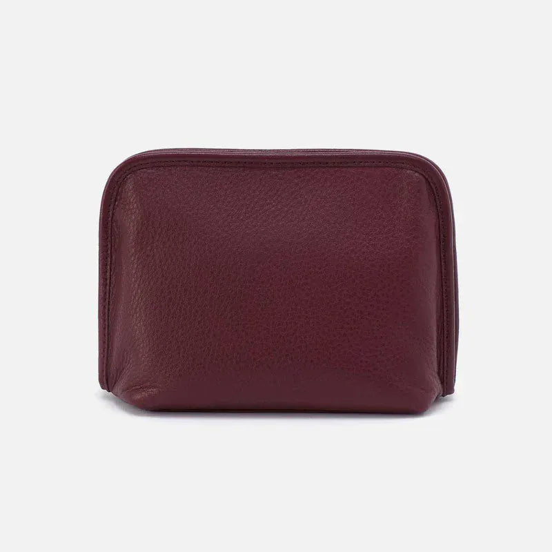 Hobo Fashion Beauty Cosmetic Pouch - Pebbled Leather | Mulberry Glaze