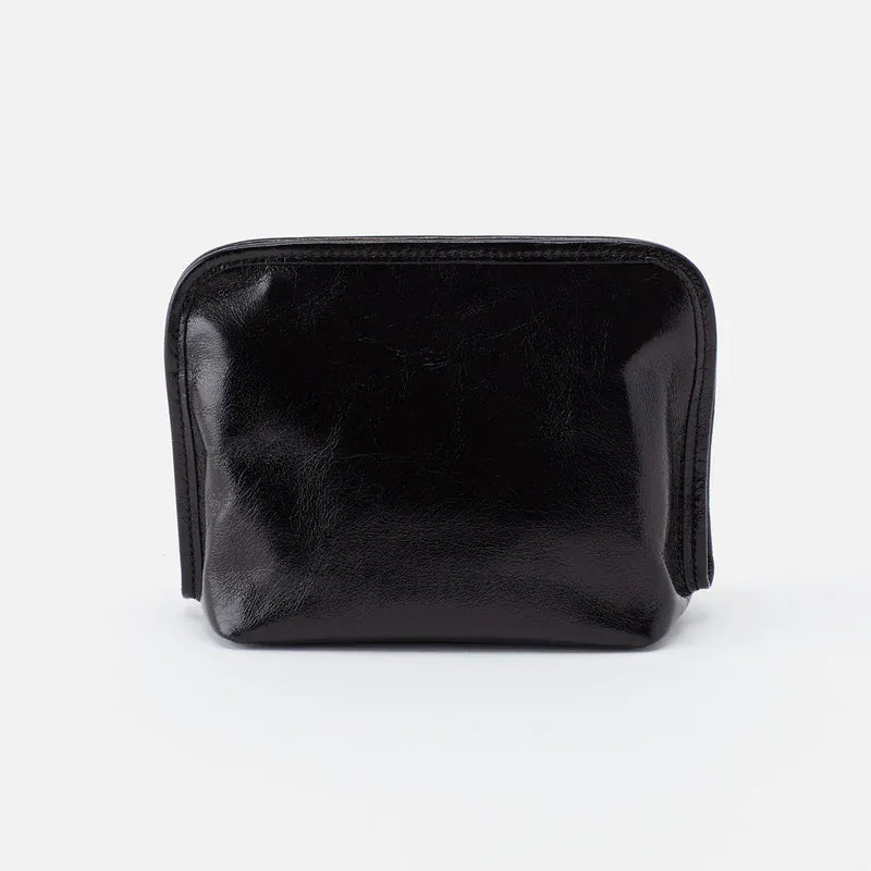 Hobo Fashion Beauty Cosmetic Pouch - Polished Leather | Black