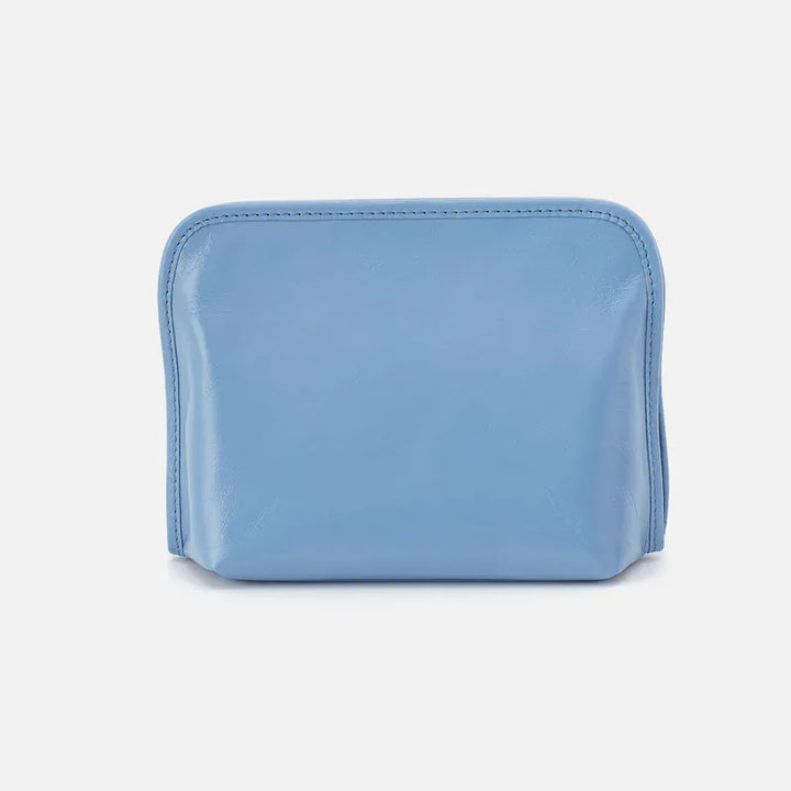 Hobo Fashion Beauty Cosmetic Pouch - Polished Leather | Faded Denim