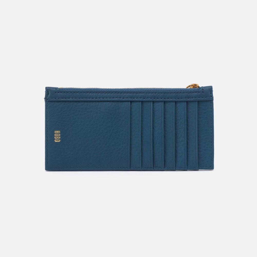Hobo Fashion Carte Card Case - Pebbled Leather | Peacock Feather