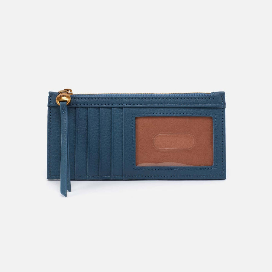 Hobo Fashion Carte Card Case - Pebbled Leather | Peacock Feather