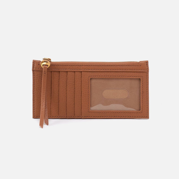 Hobo Fashion Carte Card Case - Pebbled Leather | Warm Honey