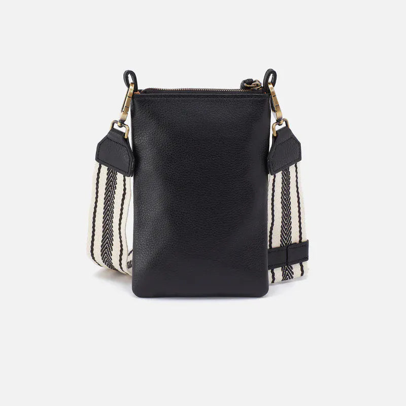 Hobo Fashion Cass Phone Crossbody - Pebbled Leather | Black