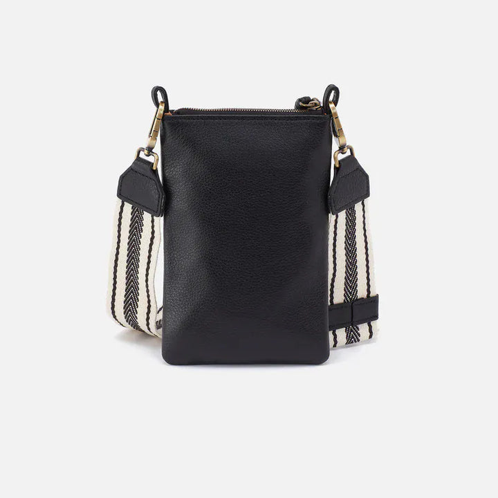 Hobo Fashion Cass Phone Crossbody - Pebbled Leather | Black