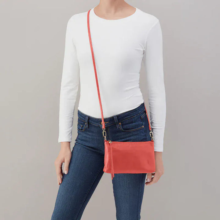 Hobo Fashion Darcy Crossbody - Polished Leather | Pink Mirage