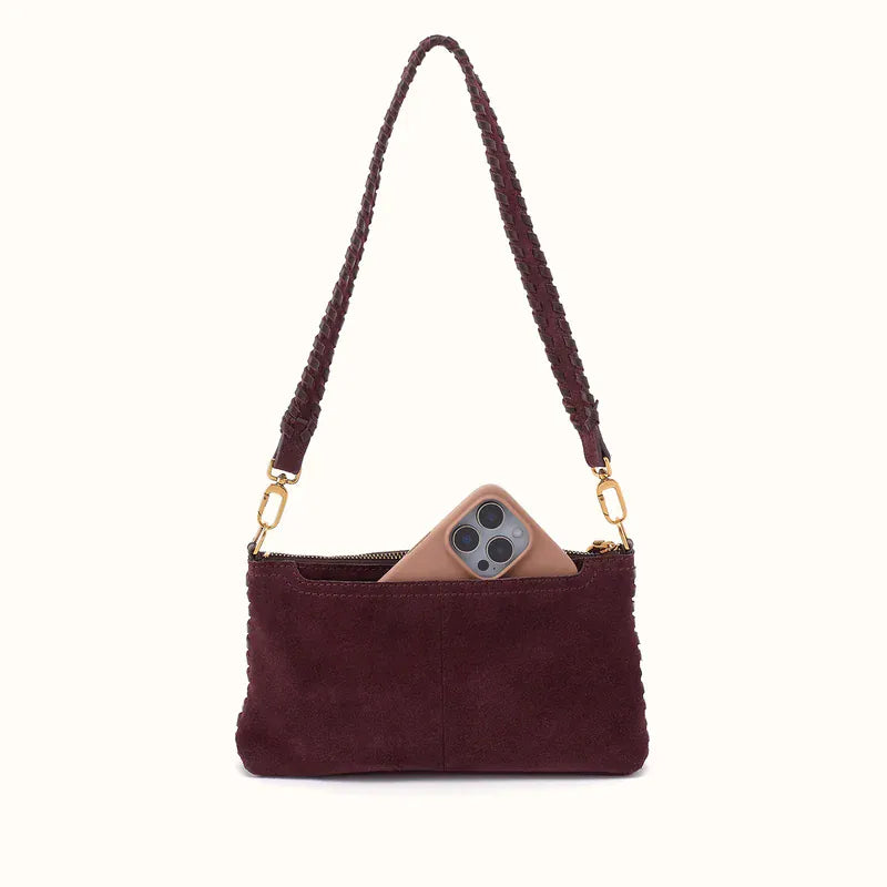 Hobo Fashion Darcy Crossbody - Suede Leather | Dark Cherry