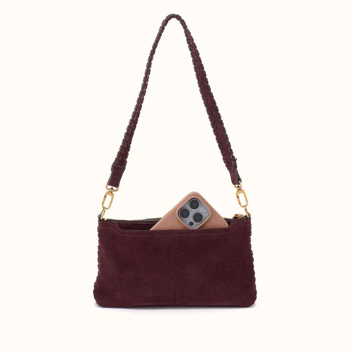 Hobo Fashion Darcy Crossbody - Suede Leather | Dark Cherry