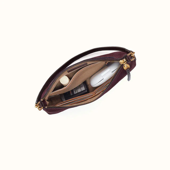 Hobo Fashion Darcy Crossbody - Suede Leather | Dark Cherry