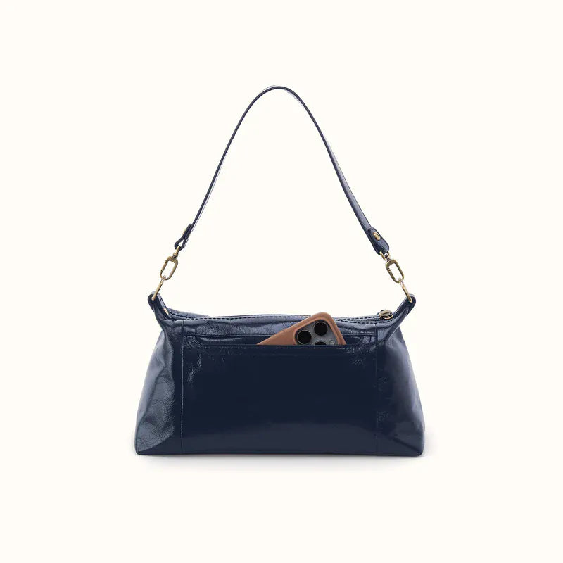 Hobo Fashion Darcy Shoulder Bag - Polished Leather | Ink Navy