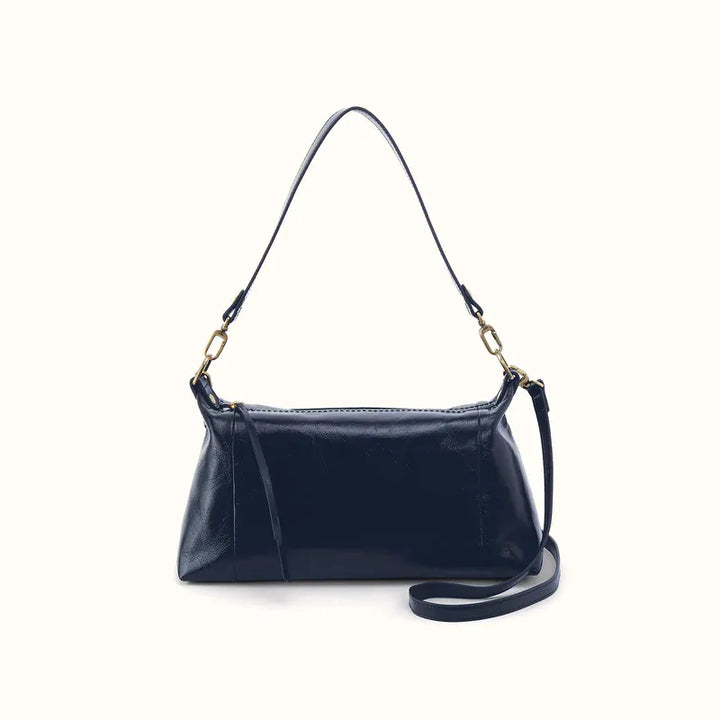 Hobo Fashion Darcy Shoulder Bag - Polished Leather | Ink Navy