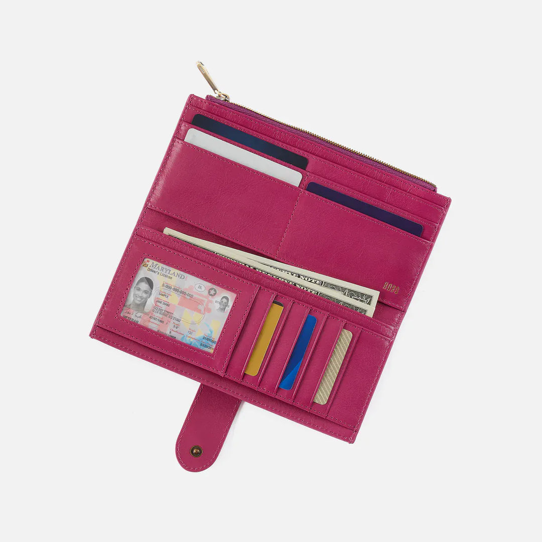 Hobo Fashion Dunn Continental Wallet - Polished Leather | Cactus Flower