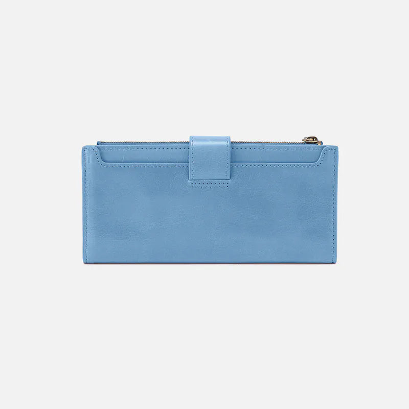 Hobo Fashion Dunn Continental Wallet - Polished Leather | Faded Denim