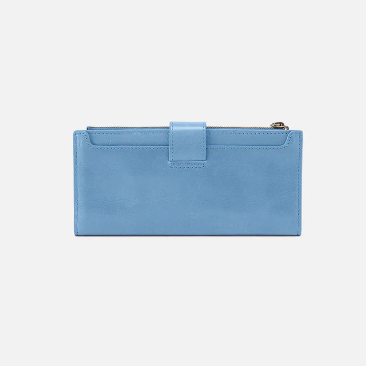 Hobo Fashion Dunn Continental Wallet - Polished Leather | Faded Denim
