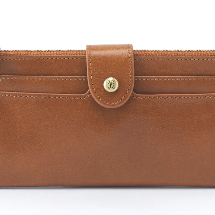 Hobo Fashion Dunn Continental Wallet - Polished Leather | Natural