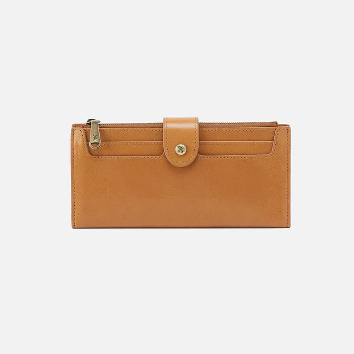 Hobo Fashion Dunn Continental Wallet - Polished Leather | Natural