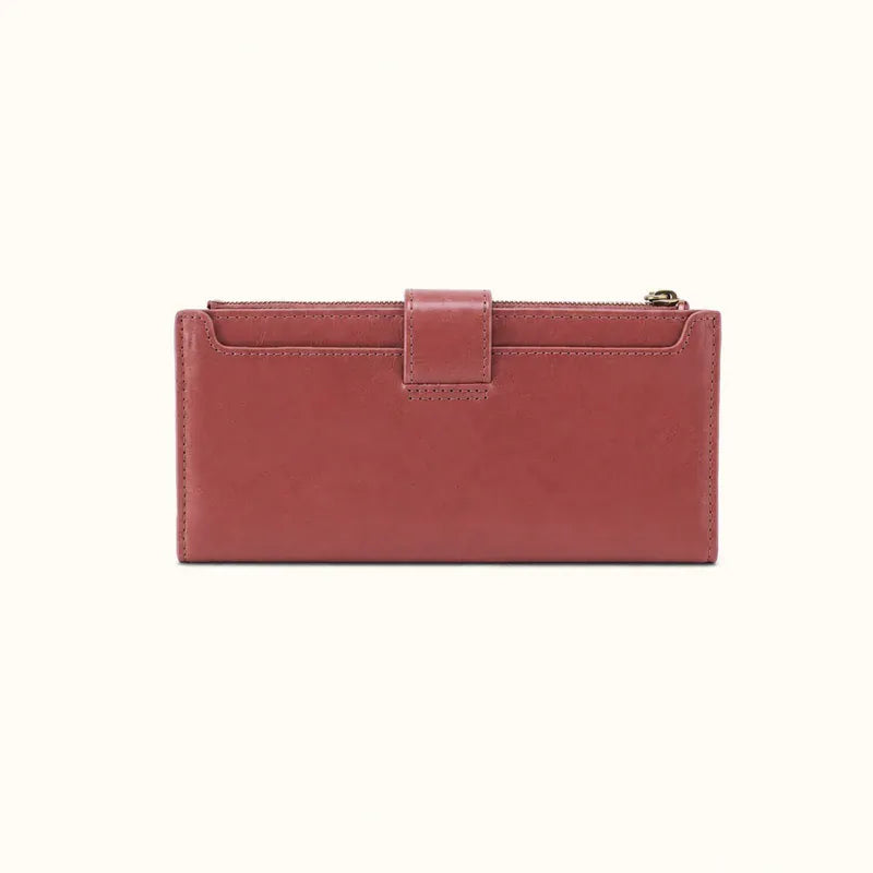 Hobo Fashion Dunn Continental Wallet - Polished Leather | Rosewood