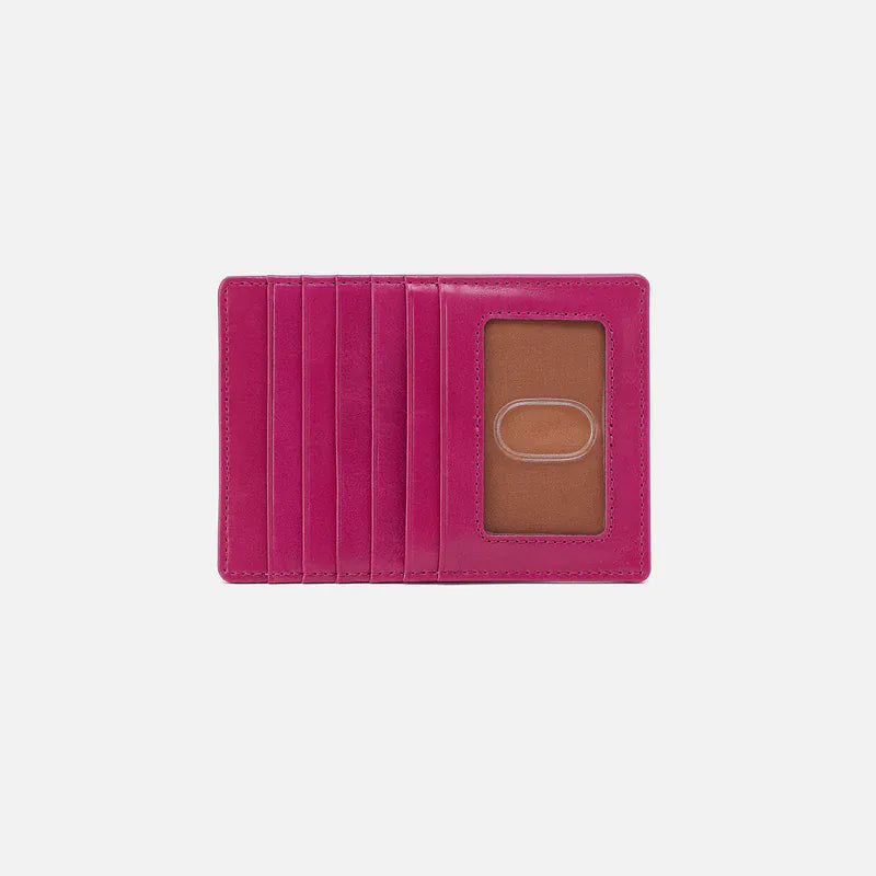 Hobo Fashion Euro Slide Card Case - Polished Leather | Cactus Flower