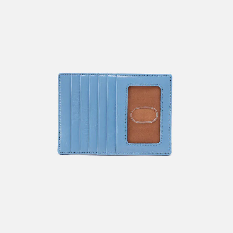 Hobo Fashion Euro Slide Card Case - Polished Leather | Faded Denim