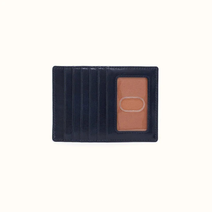 Hobo Fashion Euro Slide Card Case - Polished Leather | Ink Navy