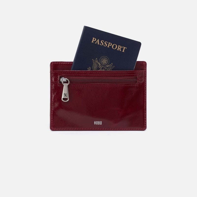 Hobo Fashion Euro Slide Card Case - Polished Leather | Saddleberry