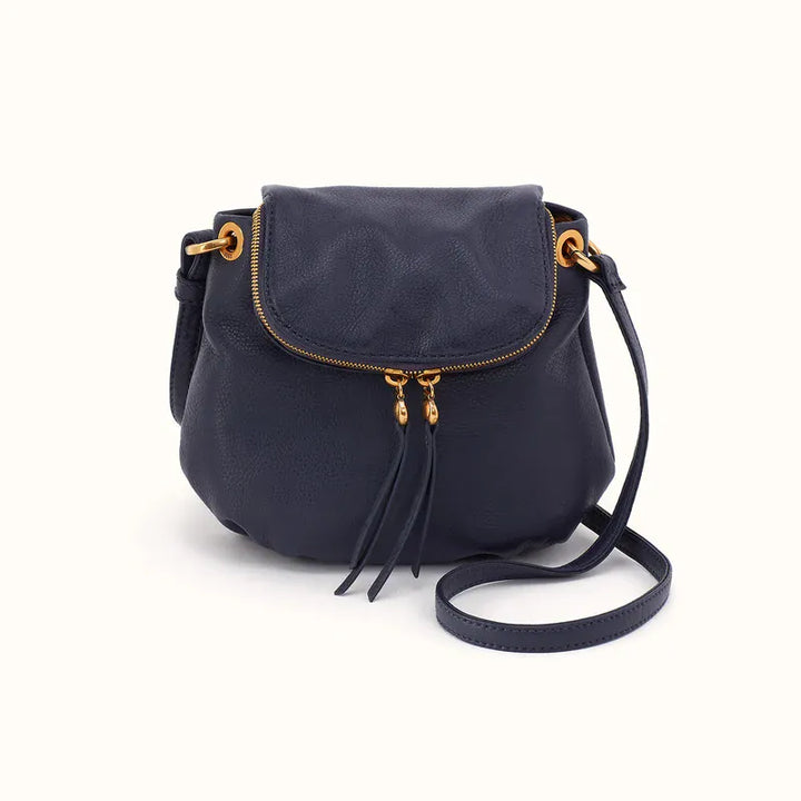 Hobo Fashion Fern Zip-Flap Crossbody - Pebbled Leather | Ink Navy