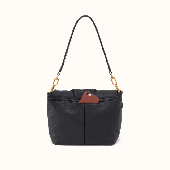 Hobo Fashion Harley Convertible Shoulder Bag - Pebbled Leather | Black