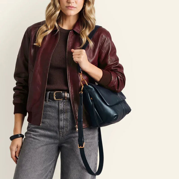 Hobo Fashion Harley Convertible Shoulder Bag - Pebbled Leather | Black