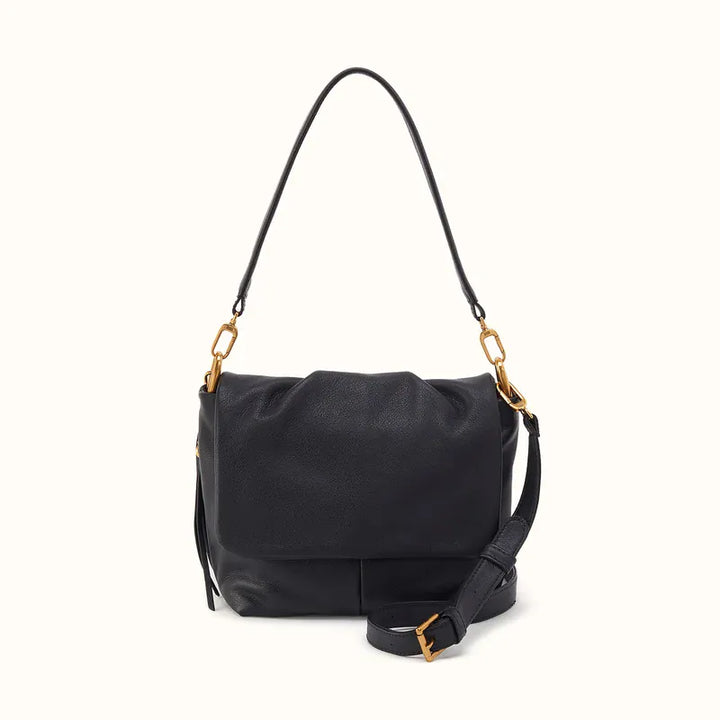 Hobo Fashion Harley Convertible Shoulder Bag - Pebbled Leather | Black