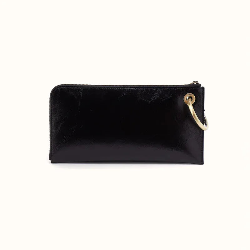 Hobo Fashion Jett Wristlet - Polished Leather | Black